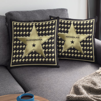 Personalized Star Family Home Movie Theater Throw Pillow by SimplyBoutiques at Zazzle