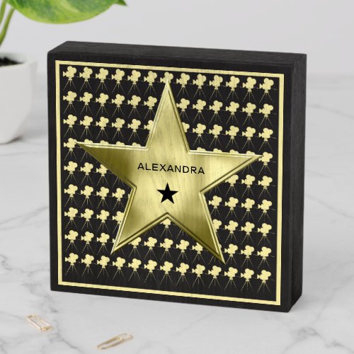 Personalized Star Family Home Movie Theater Wooden Box Sign