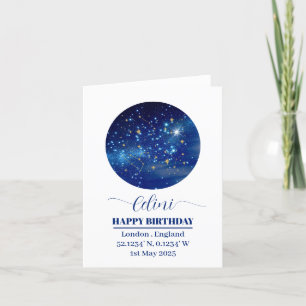Personalized Star Map Card: Your Special Night Sky Holiday Card