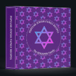 Personalized Star of David JEWISH FAMILY RECIPES 3 Ring Binder<br><div class="desc">Stylish, modern JEWISH FAMILY RECIPES RING BINDER with Star of David pattern that would make an ideal gift for Mother's Day, Birthdays, and for the Jewish festivals throughout the year, such as Rosh Hashanah, Purim, Hanukkah, Passover, etc. The design shows a RICH PURPLE background color with larger Star of David...</div>