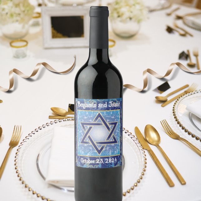 Personalized Star of David Wine Label Custom (Creator Uploaded)