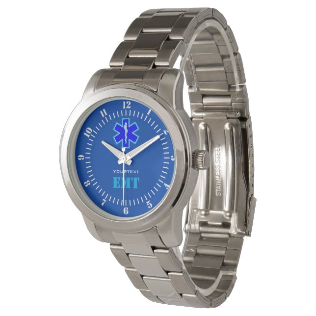 Personalized Star of Life Paramedic Services Watch (Angled)
