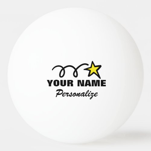 Personalized star ping pong ball for table tennis
