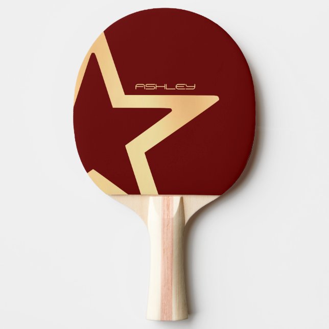 Personalized Star Power (Red)    Ping Pong Paddle (Front)