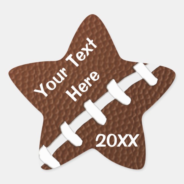 Personalized STAR Shaped Football Stickers (Front)