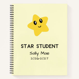 Personalized Star Student Scar Custom Name School Notebook