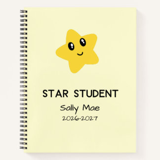 Personalized Star Student Scar Custom Name School Notebook
