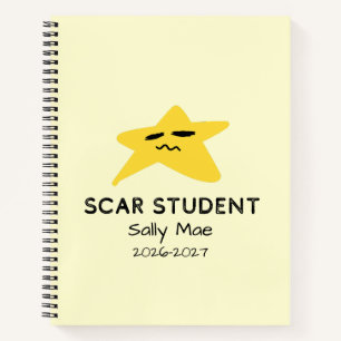 Personalized Star Student Scar Custom Name School Notebook