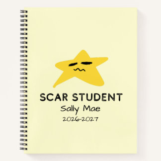 Personalized Star Student Scar Custom Name School Notebook