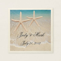 Personalized Starfish Beach Wedding Paper Napkins