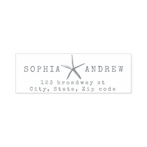 Personalized starfish nautical wedding  address self_inking stamp