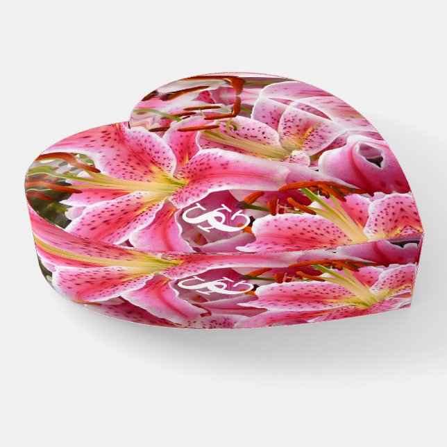 Personalized Stargazer Lilies Paperweight (Angled)