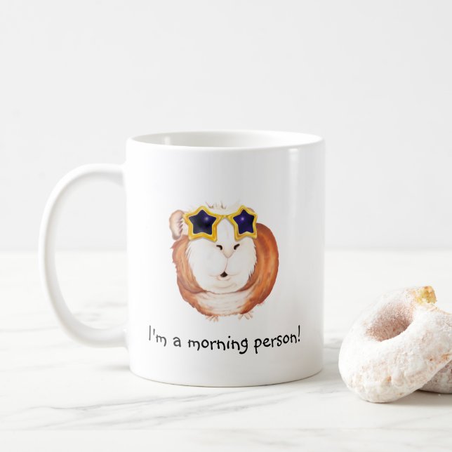 Personalized Starry-eyed Guinea Pig Mug (With Donut)