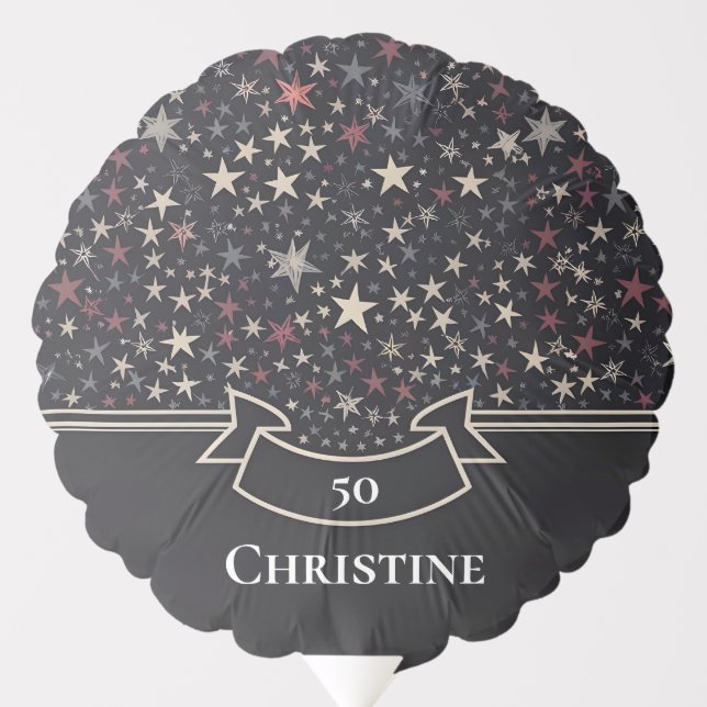 Personalized Starry Night - Custom Name & Age  Balloon (Front)