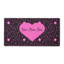 Personalized Starry Night Heart Desk Pad