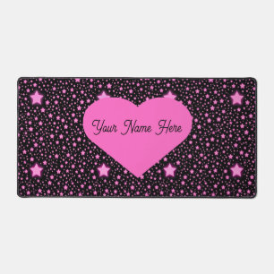 Personalized Starry Night Heart Desk Pad