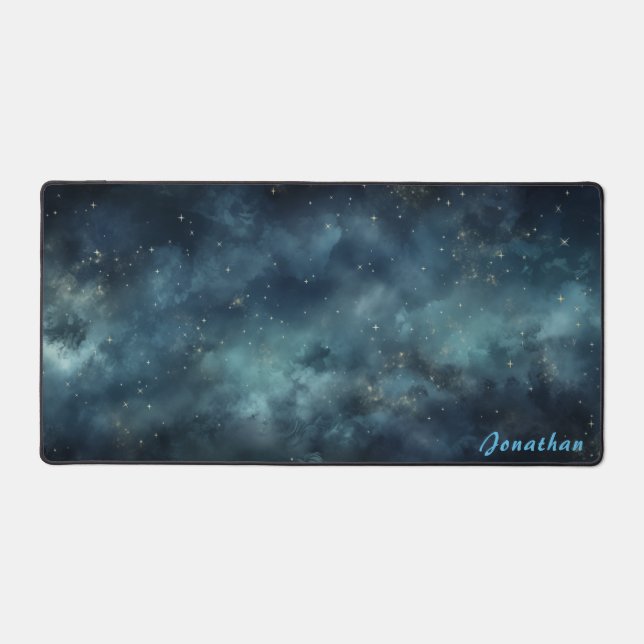 Personalized Starry Night Landscape Desk Mat  (Front)