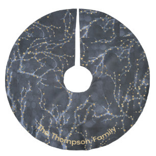 Personalized Starry Shapes Black Christmas Pattern Brushed Polyester Tree Skirt