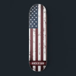 Personalized Stars and Stripes American Flag  Skateboard<br><div class="desc">American Flag Skateboard - American flag in a rustic distressed design . Personalize this stars and stripes skateboard with monogram name. This personalized american flag red white and blue skateboard deck is perfect. Visit our patriotic american flag collection for matching american flag gifts and decor. COPYRIGHT © 2020 Judy Burrows,...</div>