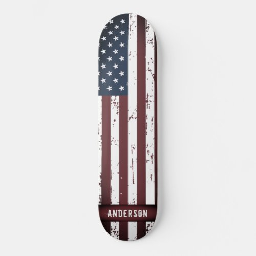 Personalized Stars and Stripes American Flag  Skateboard