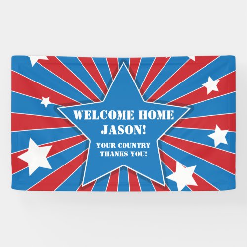 Personalized Stars and Stripes Military Banner
