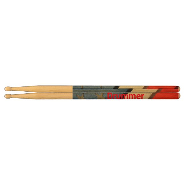 Gold Stars on RED, Personalized Drum Sticks, Zazzle