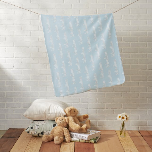 Personalized | Stars & Moons Name Pattern Baby Blanket (In Situ)
