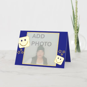 Personalized Stars Photo Smiles Gold Foil Card