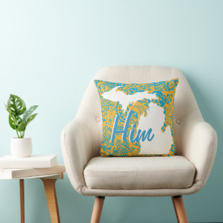 Personalized State Floral Or Any Color Pillow
