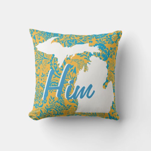 Personalized State Floral Or Any Color Pillow