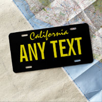 personalized state license plate - California - 