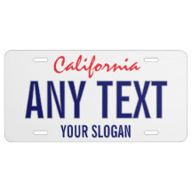 personalized state license plate - California -
