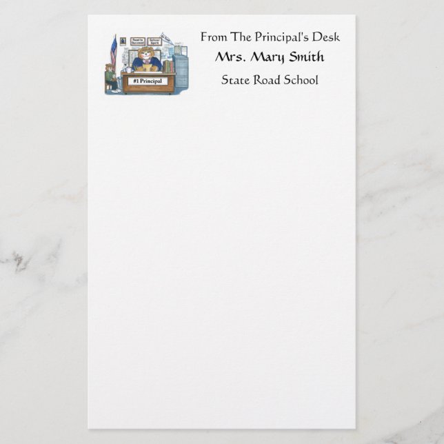 Personalized Stationary for the Principal Stationery (Front)