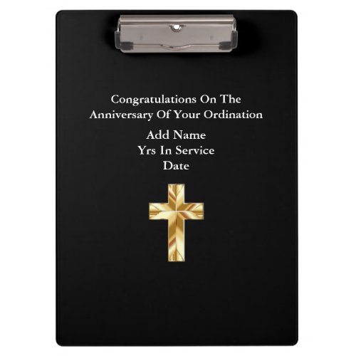 Personalized Stationary Priest Nun Clergy Catholic Clipboard