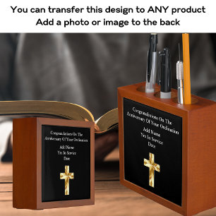 Personalized Stationary Priest Nun Clergy Catholic Desk Organizer