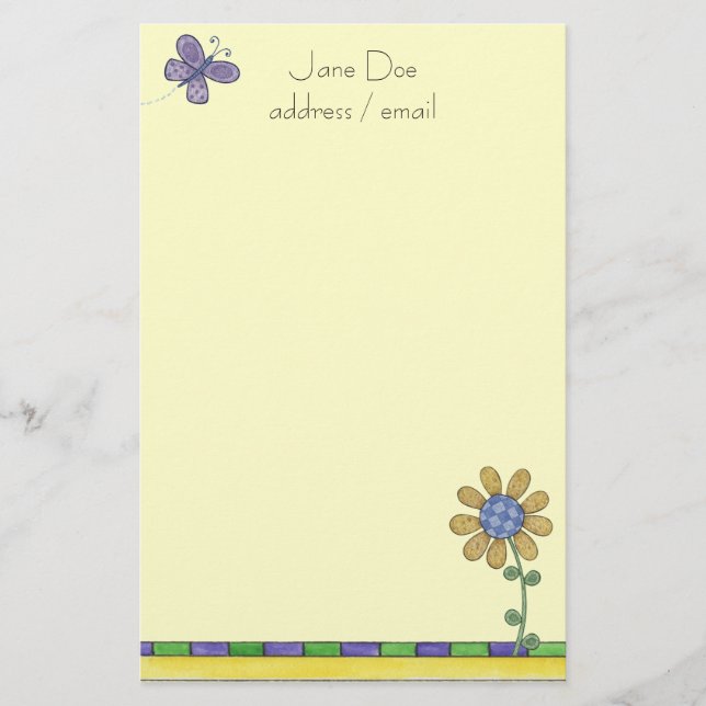 Personalized Stationary Stationery (Front)