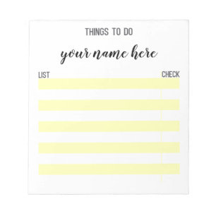 Personalized Stationery Checklist Notepad