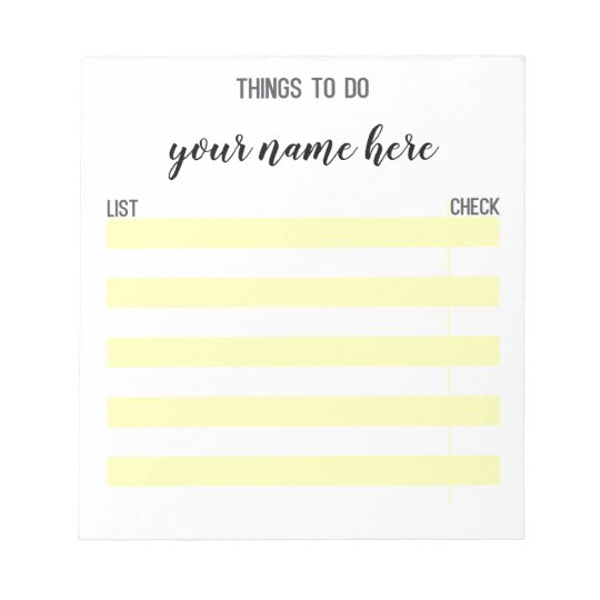 Personalized Stationery Checklist Notepad