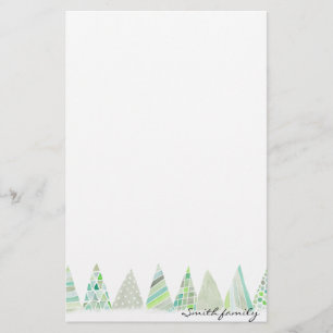 Personalized Stationery - Christmas trees
