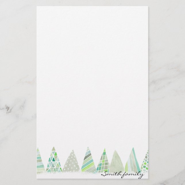 Personalized Stationery - Christmas trees (Front)