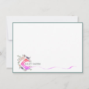 Personalized Stationery Elegant Modern Botanical Thank You Card