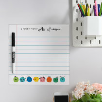 Personalized Stationery Emoji Teacher Gift Dry Erase Board