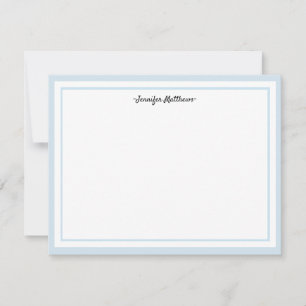 Personalized Stationery Flat Card blue
