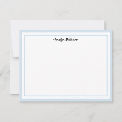 Personalized Stationery Flat Card  blue