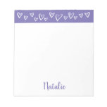 Personalized Stationery For Girls Custom Hearts Notepad at Zazzle