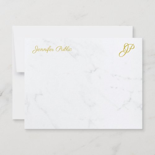 Personalized Stationery Modern Simple Gold Script Note Card