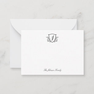 Personalized Stationery Monogram Crest Note Card