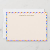 Personalized Stationery Name Bright Pastel Border