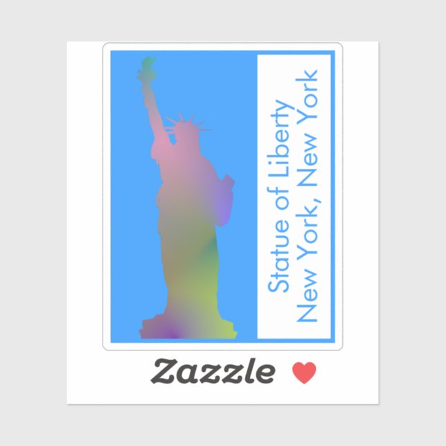 Personalized Statue of Liberty New York Rainbow Sticker (Sheet)