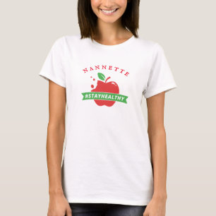 Personalized Stay Healthy Apple  T-Shirt